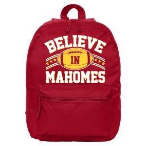 Believe In Mahomes KC Football Kansas City Fan 16 in Basic Backpack