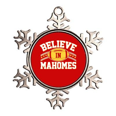 Believe In Mahomes KC Football Kansas City Fan Metallic Star Ornament