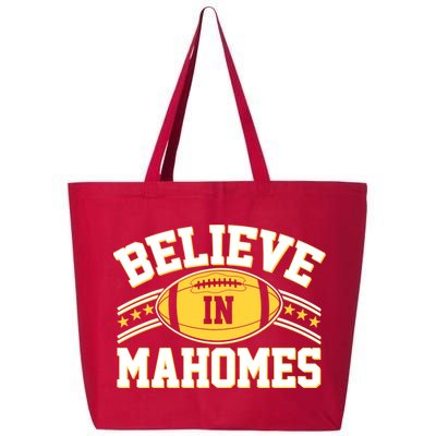 Believe In Mahomes KC Football Kansas City Fan 25L Jumbo Tote
