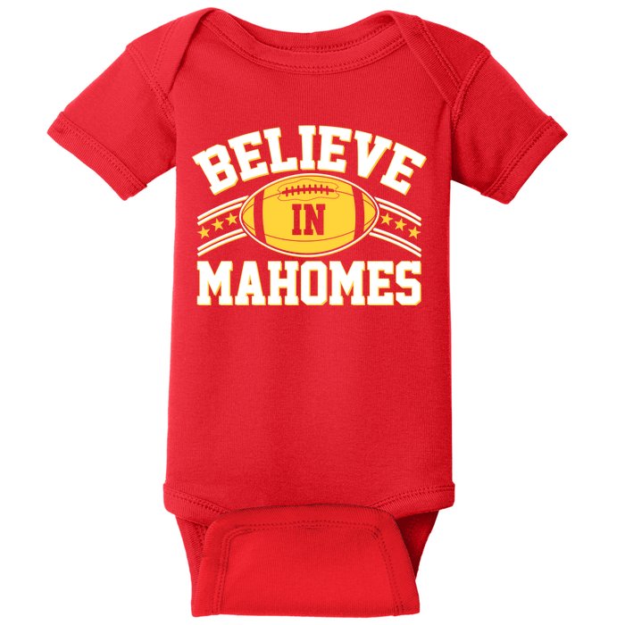 Believe In Mahomes KC Football Kansas City Fan Baby Bodysuit