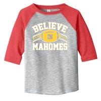 Believe In Mahomes KC Football Kansas City Fan Toddler Fine Jersey T-Shirt