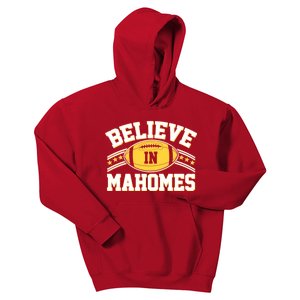 Believe In Mahomes KC Football Kansas City Fan Kids Hoodie