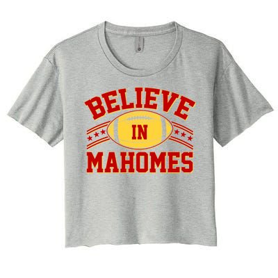 Believe In Mahomes KC Football Kansas City Fan Women's Crop Top Tee