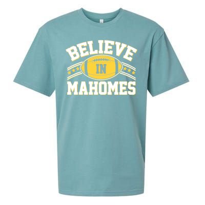 Believe In Mahomes KC Football Kansas City Fan Sueded Cloud Jersey T-Shirt