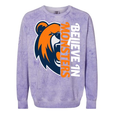 Believe In Monsters Chicago Football Colorblast Crewneck Sweatshirt