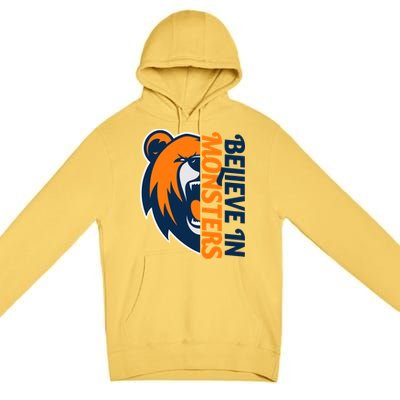 Believe In Monsters Chicago Football Premium Pullover Hoodie