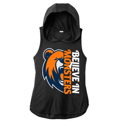 Believe In Monsters Chicago Football Ladies PosiCharge Tri-Blend Wicking Draft Hoodie Tank