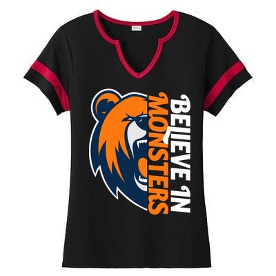 Believe In Monsters Chicago Football Ladies Halftime Notch Neck Tee