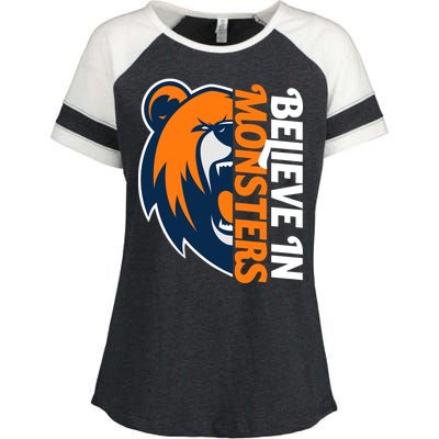 Believe In Monsters Chicago Football Enza Ladies Jersey Colorblock Tee