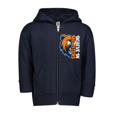 Believe In Monsters Chicago Football Toddler Zip Fleece Hoodie