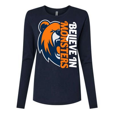 Believe In Monsters Chicago Football Womens Cotton Relaxed Long Sleeve T-Shirt