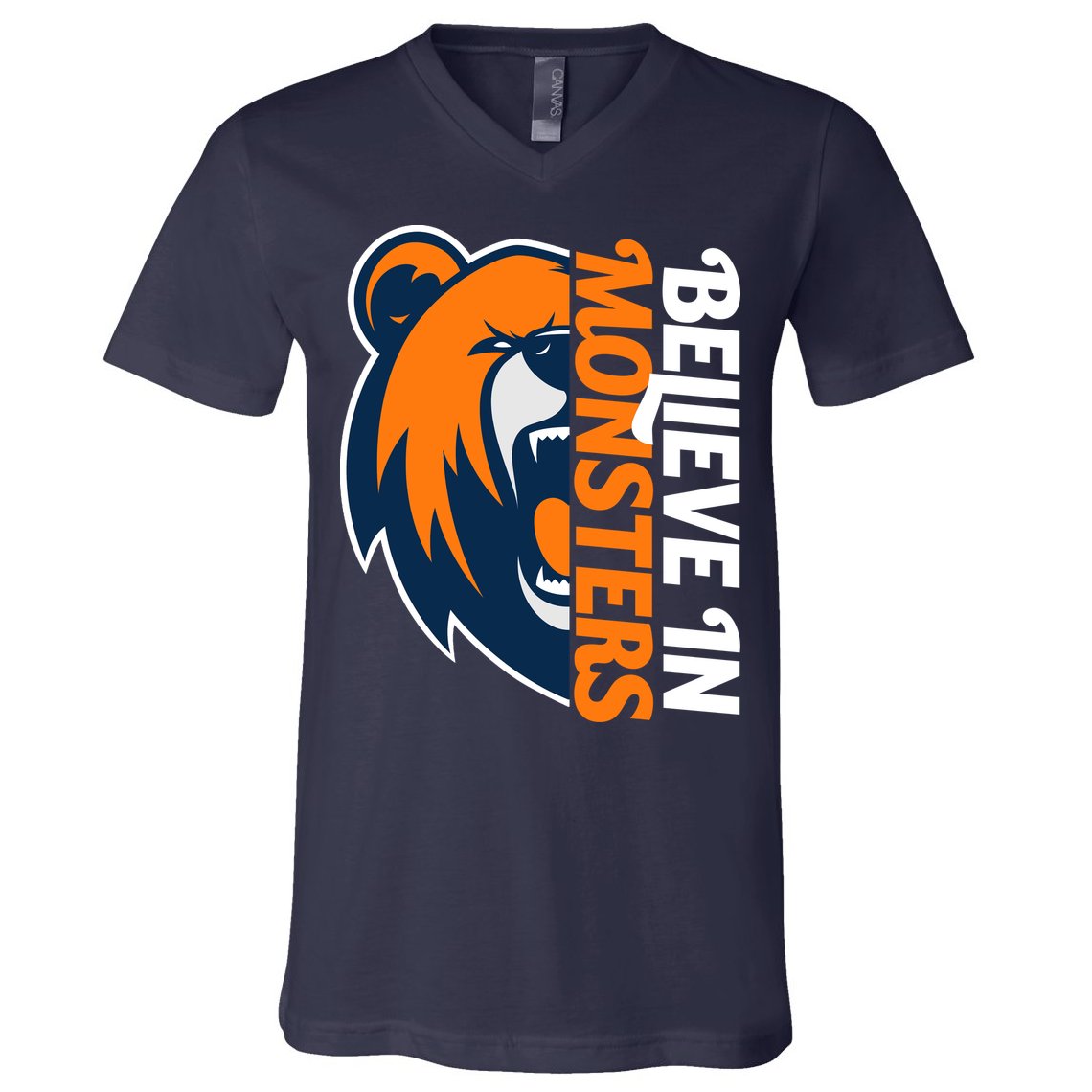 Believe In Monsters Chicago Football V-Neck T-Shirt