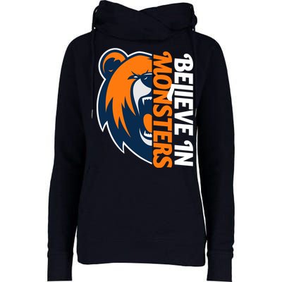 Believe In Monsters Chicago Football Womens Funnel Neck Pullover Hood