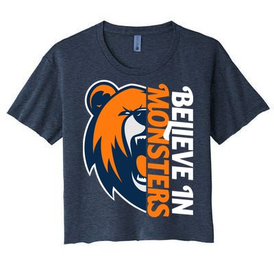 Believe In Monsters Chicago Football Women's Crop Top Tee