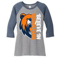 Believe In Monsters Chicago Football Women's Tri-Blend 3/4-Sleeve Raglan Shirt