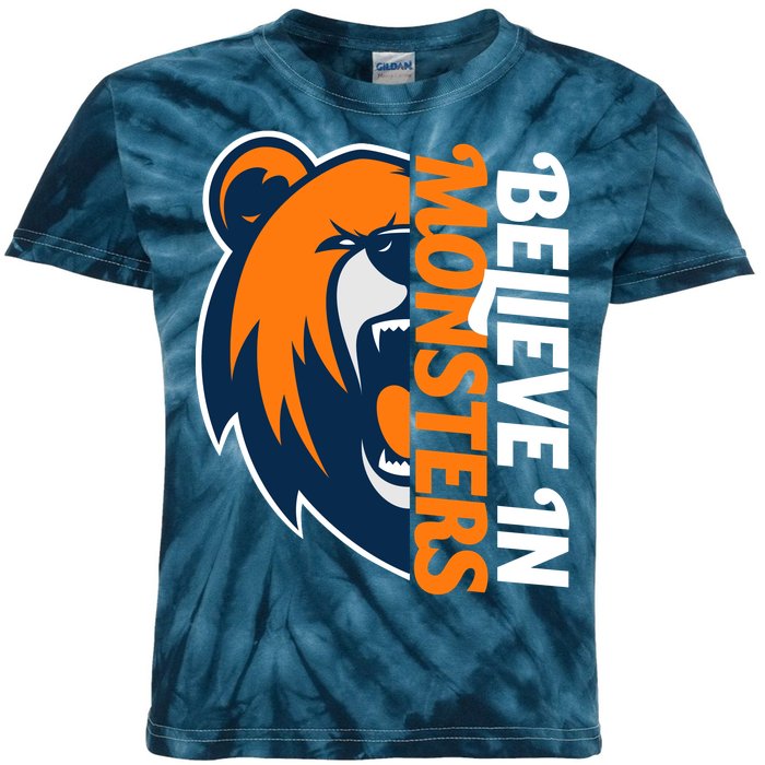 Believe In Monsters Chicago Football Kids Tie-Dye T-Shirt