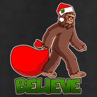 Believe In Santa Bigfoot 7 Panel Mesh Trucker Snapback Hat