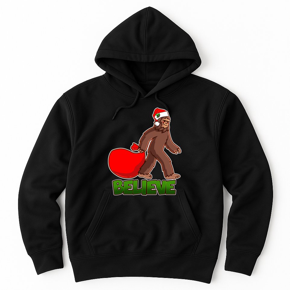 Believe In Santa Bigfoot Hoodie