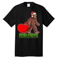 Believe In Santa Bigfoot Tall T-Shirt