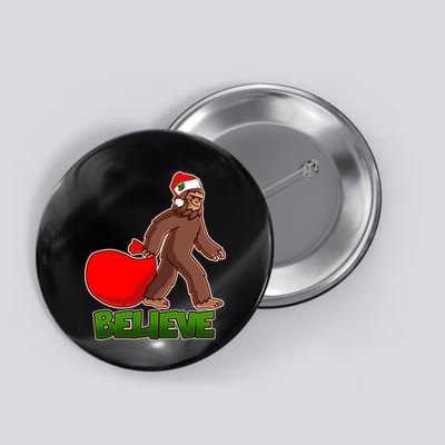 Believe In Santa Bigfoot Button