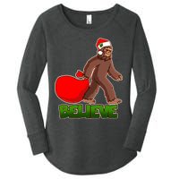 Believe In Santa Bigfoot Women's Perfect Tri Tunic Long Sleeve Shirt