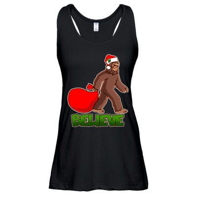 Believe In Santa Bigfoot Ladies Essential Flowy Tank