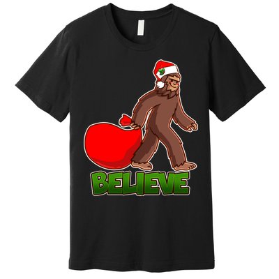 Believe In Santa Bigfoot Premium T-Shirt