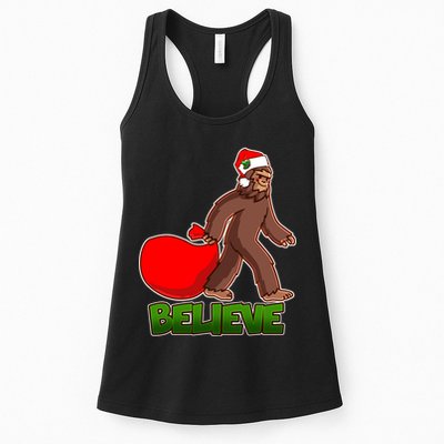 Believe In Santa Bigfoot Womens Tank Top