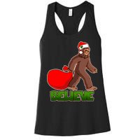 Believe In Santa Bigfoot Women's Racerback Tank