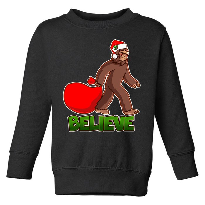 Believe In Santa Bigfoot Toddler Sweatshirt