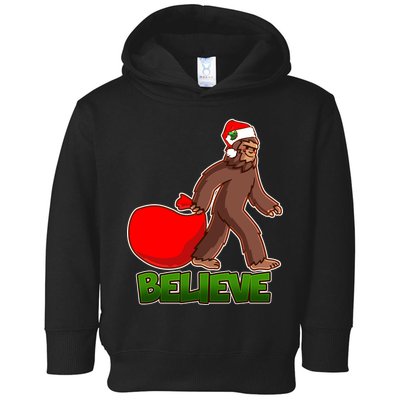 Believe In Santa Bigfoot Toddler Hoodie