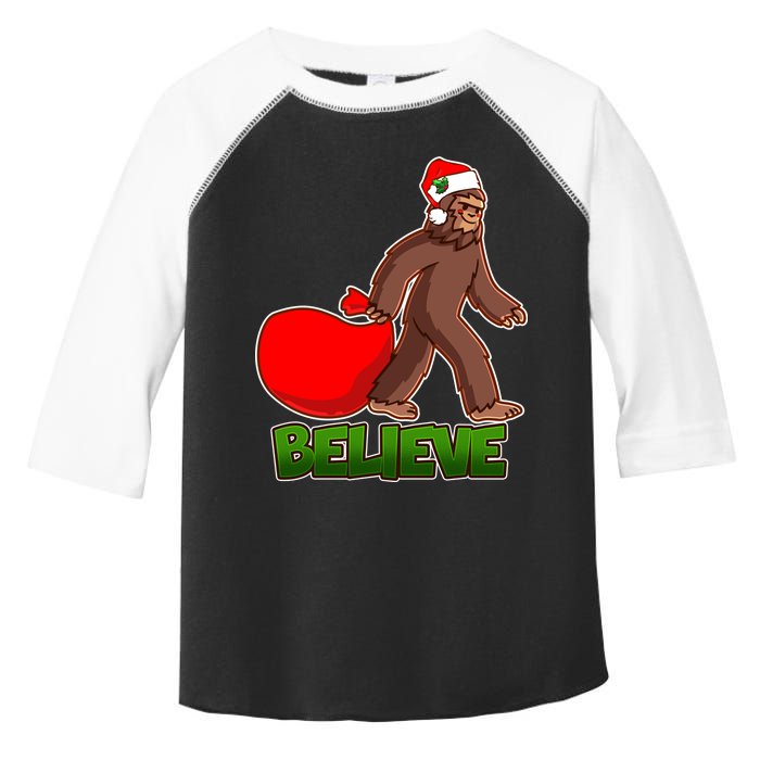 Believe In Santa Bigfoot Toddler Fine Jersey T-Shirt