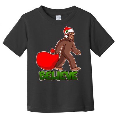 Believe In Santa Bigfoot Toddler T-Shirt