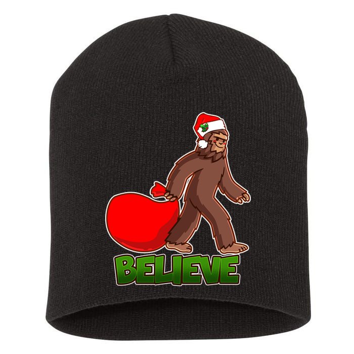 Believe In Santa Bigfoot Short Acrylic Beanie