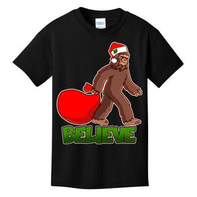 Believe In Santa Bigfoot Kids T-Shirt