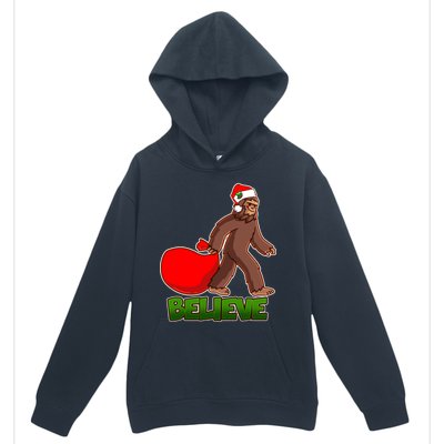 Believe In Santa Bigfoot Urban Pullover Hoodie