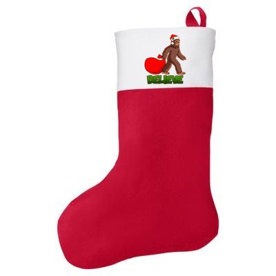 Believe In Santa Bigfoot Felt Holiday Christmas Stocking