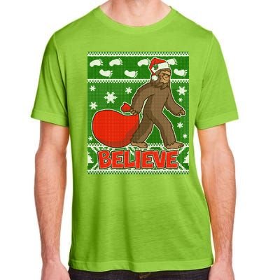 Believe In Santa Bigfoot Ugly Christmas Adult ChromaSoft Performance T-Shirt