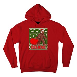 Believe In Santa Bigfoot Ugly Christmas Hoodie