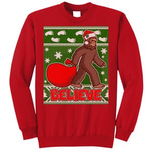 Believe In Santa Bigfoot Ugly Christmas Sweatshirt