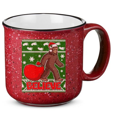 Believe In Santa Bigfoot Ugly Christmas 15oz Campfire Ceramic Mug