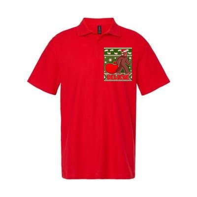 Believe In Santa Bigfoot Ugly Christmas Softstyle Adult Sport Polo