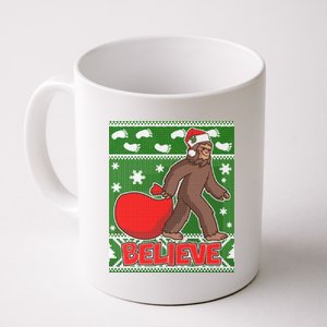 Believe In Santa Bigfoot Ugly Christmas Coffee Mug