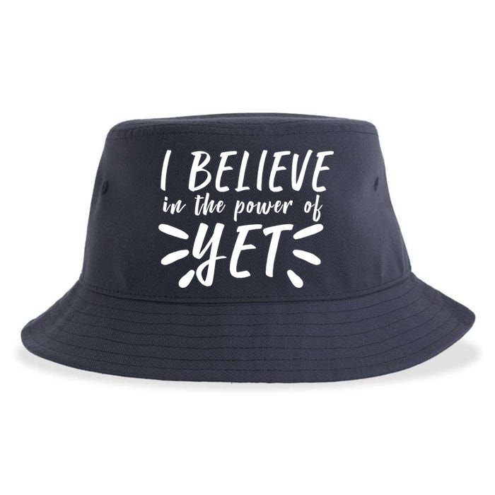 Believe In The Power Of Yet Growth Mindset Sustainable Bucket Hat