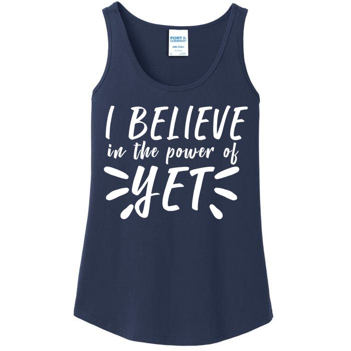 Believe In The Power Of Yet Growth Mindset Ladies Essential Tank