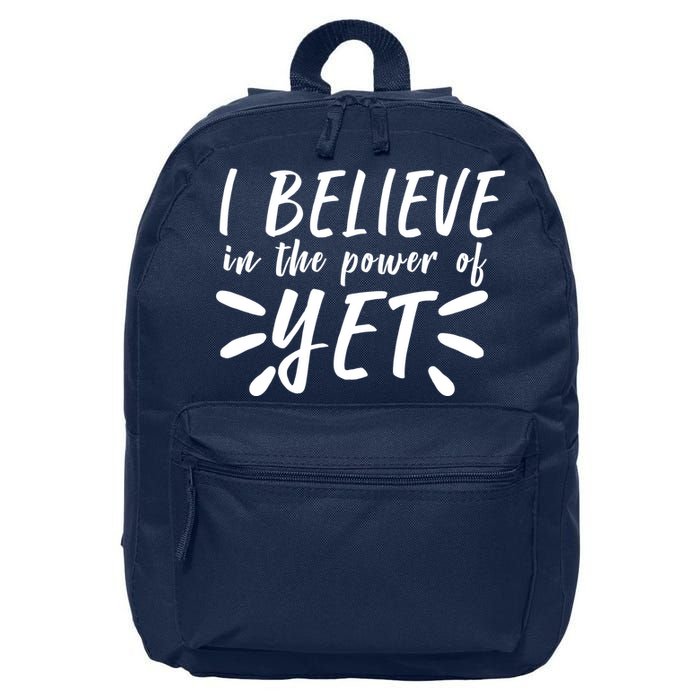 Believe In The Power Of Yet Growth Mindset 16 in Basic Backpack