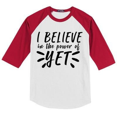 Believe In The Power Of Yet Growth Mindset Kids Colorblock Raglan Jersey