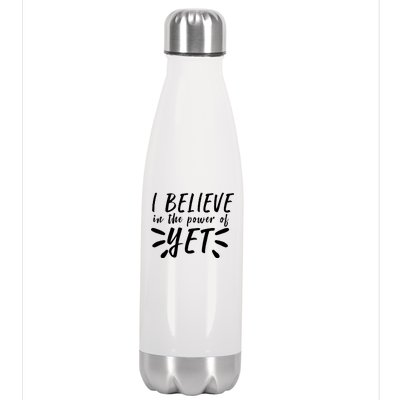 Believe In The Power Of Yet Growth Mindset Stainless Steel Insulated Water Bottle