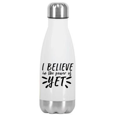 Believe In The Power Of Yet Growth Mindset Stainless Steel Insulated Water Bottle