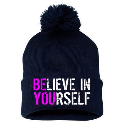 Believe in Yourself Be You Pom Pom 12in Knit Beanie